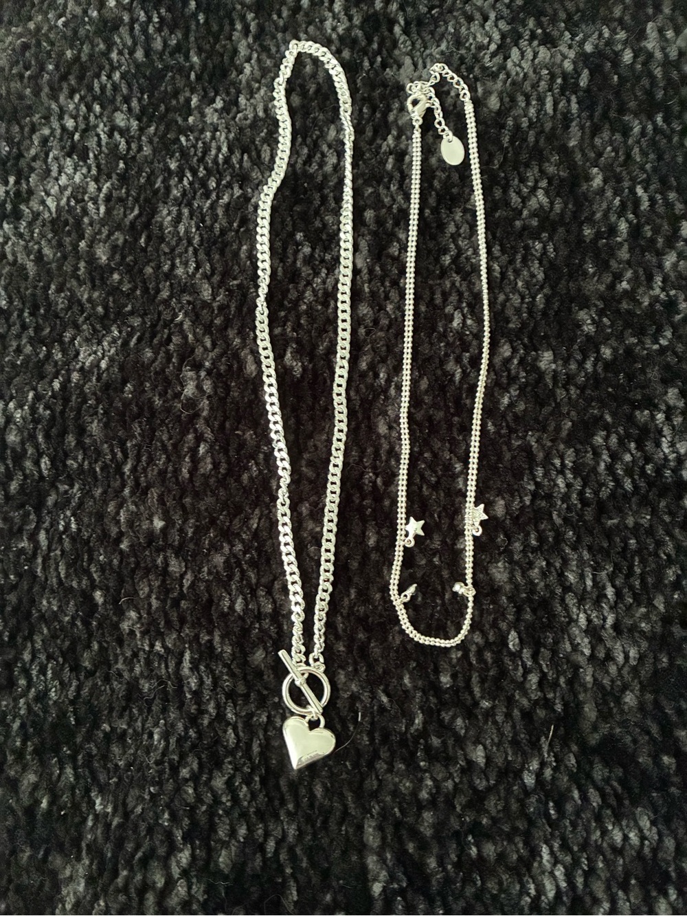 Silver Heart Toggle Necklace with Zara Star necklace Pendant Accent - Silver